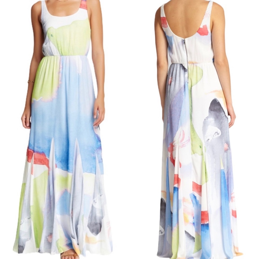 Alice + Olivia Nina Watercolor Maxi Dress